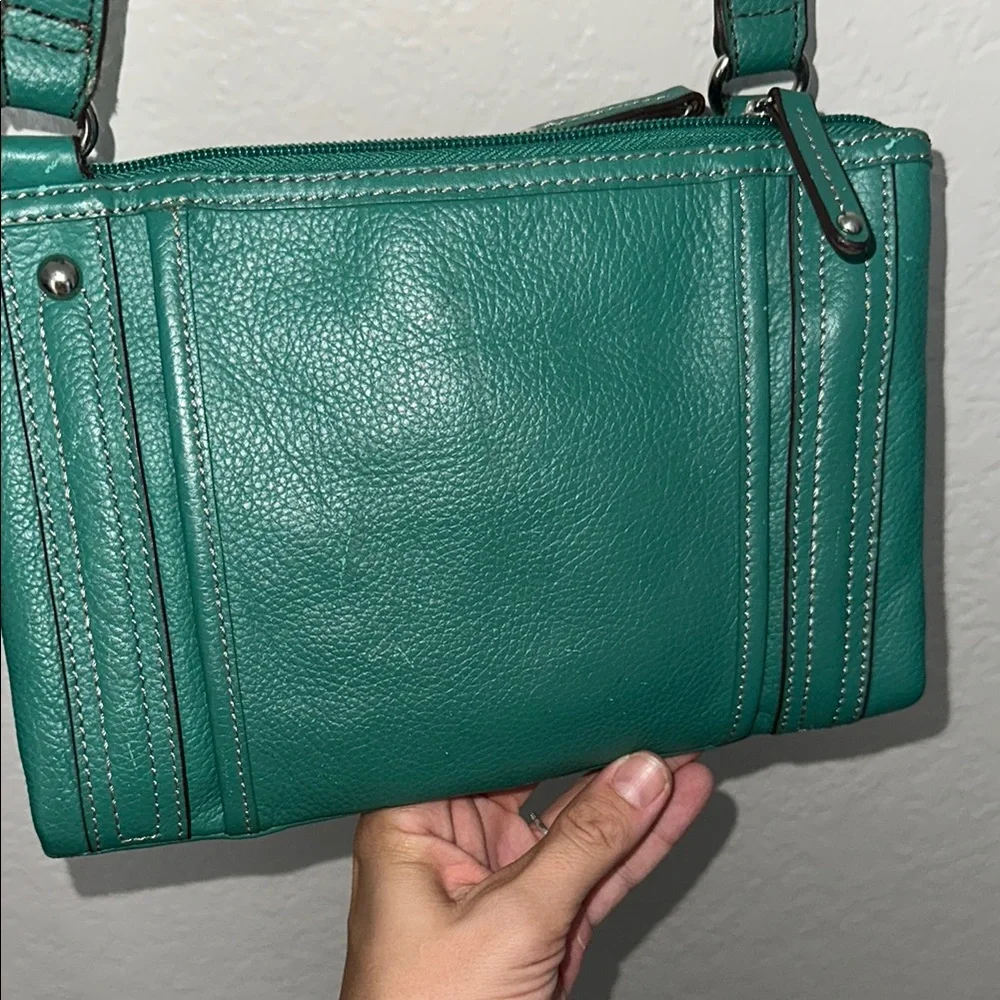 TIGNANELLO Teal Leather Crossbody Bag - Picture 4 of 7